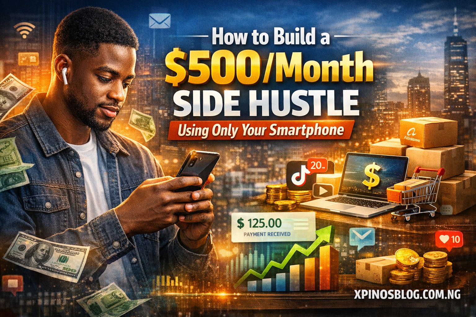 How to Build a $500/Month Side Hustle Using Only Your Smartphone (2026 Guide), xpinosblog